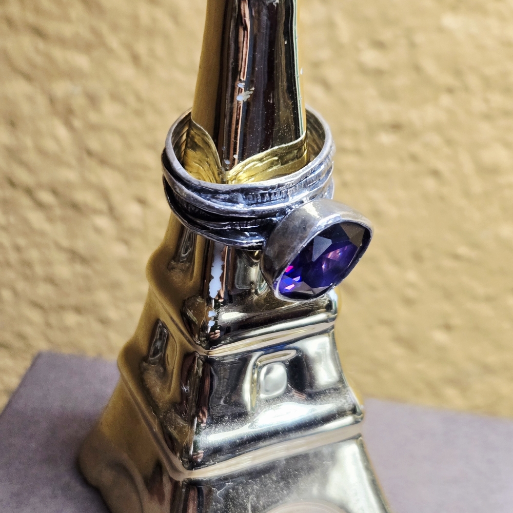 Silpada "Gladiator" Sterling Silver w/Purple CZ  Gemstone